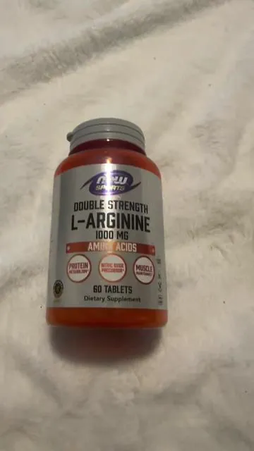 NOW Sports Nutrition, L-Arginine Double Strength 1000mg, Nitric Oxide Precursor, Amino Acids, 60 Tablets