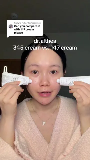 Replying to @Farha Khan  comparing dr.althea 345 relief cream & 147 barrier cream #dralthea #dralthea345cream #dralthea147cream #sensitiveskin #acneproneskin @Dr.Althea US 