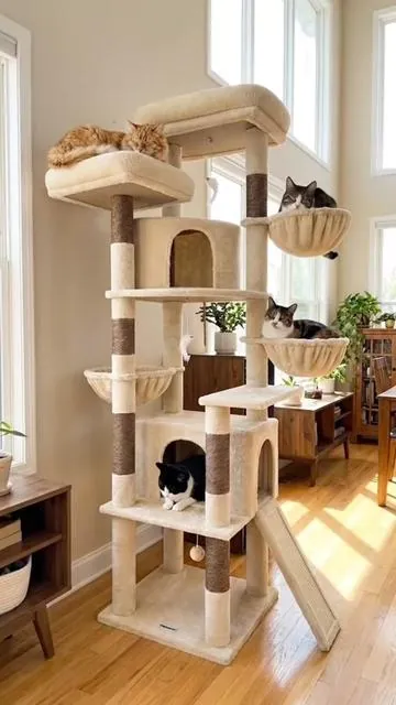 Happy cats, happy life ❤️#cattree #cattower ##catlover 