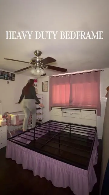 UPDATE-5 months later it’s still holding up good !!  THE BEST PRICE for a HEAVY DUTY bed frame ! #bedframe #heavyduty #fyp #tiktokfinds #bedroom 
