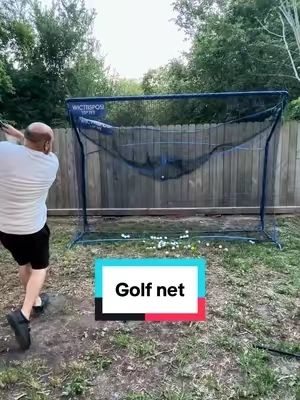 Practice your golf swing anytime with this golf practice net. It was easy to set up, is great quality, and keeps your balls contained. #golfnet #golfpractice #golfrange #golftiktok #golfathome 