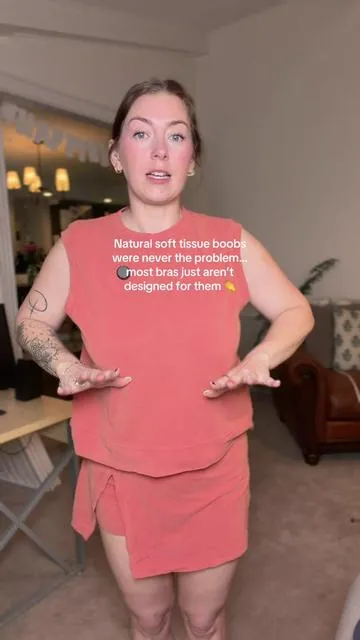 Replying to @Christina Wilber women with soft tissue natural chests usually need completely different bra construction than women with implants or firmer tissue!! A lot of us deal with gapping at the top, spilling out the middle, straps digging in, or wireless bras turning into one giant uniboob 😭 and this inbarely bra is truly soooooo comfortable!!! It actually supports softer tissue without forcing everything into stiff molded cups. It’s comfortable, smoothing, supportive, and works WITH your natural shape instead of against it. One of those bras that makes you feel held in while still feeling soft and wearable all day. #SoftTissue #LargeBust #WirelessBra #FullCoverageBra #BraTok