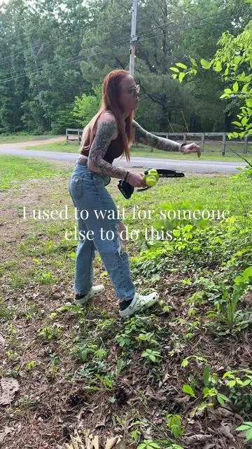 I didn’t expect this to work so well but I’m glad it did! I no longer have to ask my husband to get out the big chainsaw to do small jobs around the property. #yardwork #chainsaw #outdoors #summer #project 