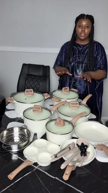 #cookwareset #potsandpanset #nonstickpans #sweetcrispyshop #salimawabazoba 