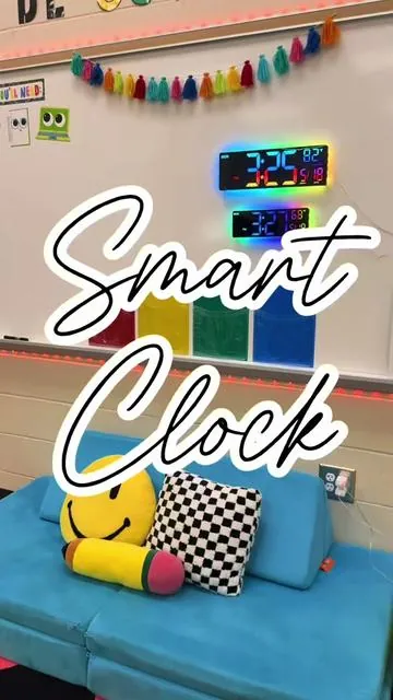 Replying to @Ms. Economidis 🍎🪩✏️ the new smart clock is LOADED with the features we’ve been begging for 😍