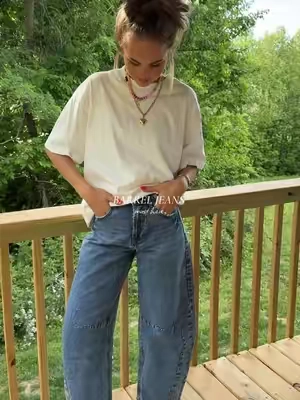 quality is 10/10!!! ordering another color asap! wearing a size 24! #barreljeans #summeroutfitinspo #outfitinspo #affordablefashion #musthaves 