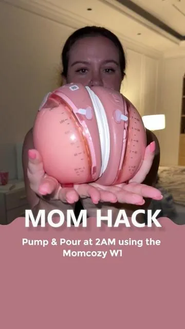 Pump & Pour at 2AM using the Momcozy W1.#momcozyw1 #momcozybreastpump #pumpingmom #breastpump #momcozybreastpump 