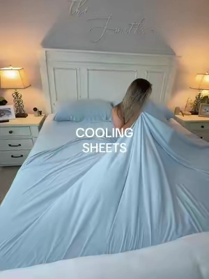 The best cooling sheets 🧊 I’m obsessed with how soft & cooling these are!!!! 🩵❄️ #coolingsheets #hotsleeper #bettersleep #sheets #sheetset @Bedsure 