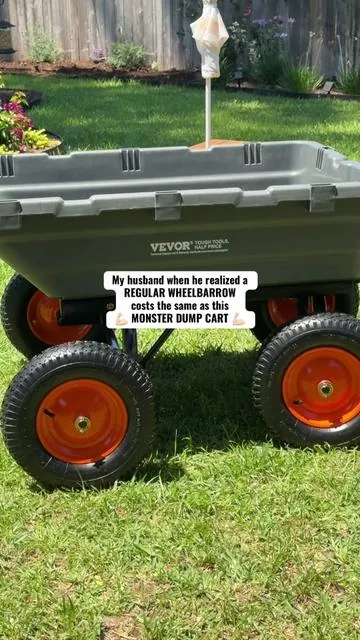 ONE trip to the truck for mulch rather than 10 this year 🙌🏻 Even if you do yard work twice a year this is a NO BRAINER. Less trips, pulls and turns easily, less bending and lifting ☀️🌳🌷 DON’T MISS IT ON SALE #dealsforyoudays #SummerVibes #yardwork #landscaping #gardenproject 