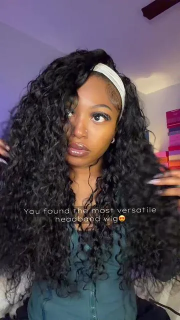 You can do so many styles! Such a cute wig from @UNICE @UniceHairCo @UNice Hair 🤩 so easy and convenient! #hairtutorial #headbandwig #fy #waterwave #vacationhair 
