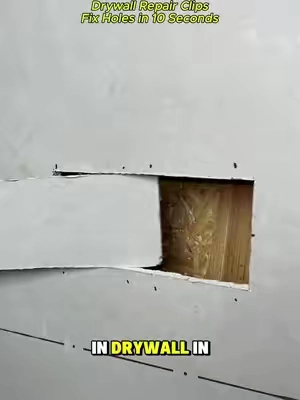 Fix drywall holes in 10 seconds. No backing needed. Slide, screw, done. Works on 1/2" and 5/8" drywall. Stainless steel. 30 clips + 60 screws. Link down left! #fathersdaygift #SummerVibes #drywallrepair #holeinwall #diydrywall 