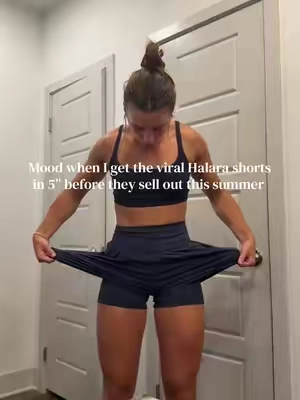 No promises this will last long🤞🏼🤞🏼 I’m wearing a medium 5” in mood indigo 🫐🫐 #halara #halarashorts #shorts #runningshorts #5inchseam 