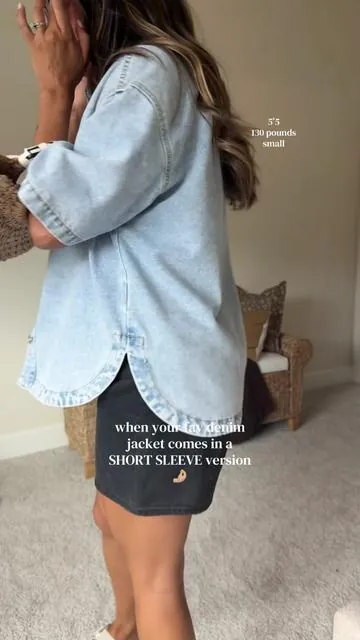 the quality. the oversized fit. the light wash?! say lessssss #denimjacket #summeroutfits #DealsForYouDays #SummerVibes 