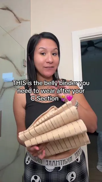 Belly binding helped me so much during post partum! I really recommend this one 🙏🩷 #csectionmom #csectionrecovery #csectionmama #bellybinder #postpartum 