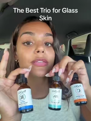 Skincare doesn’t have to be a full 8 step process ❤️ these are the top three products to cycle through if you have sensitive skin but want glass skin instead #tiktokshopcreatorpicks #darkspots #sensitiveskin #truskin #skincycling 