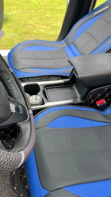 Leather Car Seat Covers Blue& Black Premium Leather Car Seat Covers!  #CarSeatCovers #summervibe#CarInterior #UniversalCarSeatCovers#LeatherCarSeatCovers 