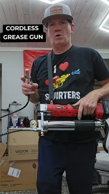 CORDLESS GREASE GUN COMPATIBLE WITH M18 BATTERY, NO BATTERY INCLUDED, LED LIGHT, LONG HOSE, 4 TIPS IN A CARRYING BOX. #greasegun #greaser #tiktokshopcreatorpicks #summerwins #dealsforyoudays 