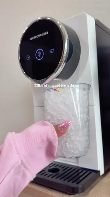 33 lbs of crunchy nugget ice a day and it’s quieter than my old bulky machine 🤍 @Antarctic Star #TikTokShopCreatorPicks #nuggetice #icemaker #dealsforyoudays #summervibes