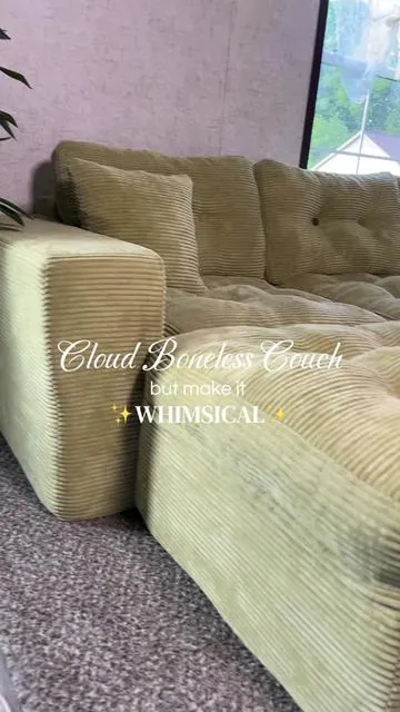 the couch of my DREAMS!!! it has so much character and is the star of my home. so cute and affordable, such a win win!! @MAXYOYO HOME #cloudcouch #sectional #bonelesscouch #modularsofa #whimsical 