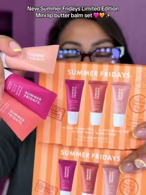 Limited edition @Summer Fridays mini lip butter balm set with new exclusive shades! Add 2 to cart to get free shipping #summerfridays #summerfridayslipbutterbalm #summerfridayslipbalm #lipbutterbalm #giftforher 