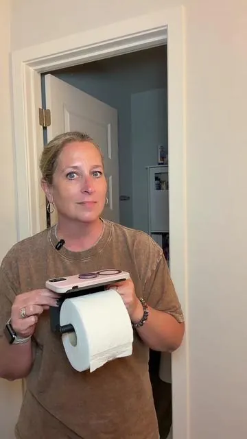 Toilet paper holder with shelf #toiletpaper #bathroom 