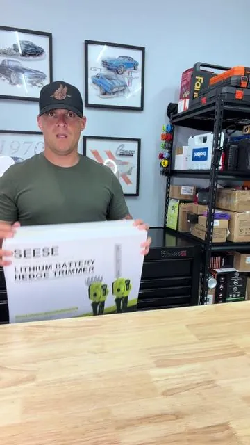 If you love, doing your own landscaping and gardening, check out this battery powered hedge trimmer/grass shear combo from Seese. #Seese #hedgetrimmer #yardwork #gardening #gardeningtools 