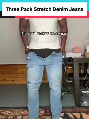 Three Pack of Men’s Stretch Denim Pants for a great price. #stretchdenim #mensjeans #denimjeans #mensstyle #mensfashion 