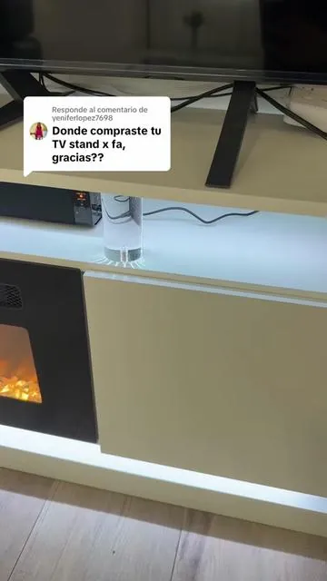 Respuesta a @yeniferlopez7698 TV stand con chimenea incluido #tv #stand #decor #home #hogar 