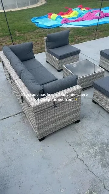 This modular outdoor furniture is great quality and so comfortable! #modularsofa #modularfurniture #outdoorfurniture #patiofurniture #outdoorsofa 
