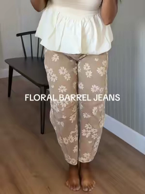 Replying to @Country_Tiff don’t know how they did it but they somehow made the comfiest jeans ever AND made them so pretty 😍 #floraljeans #barreljeans #summeroutfits #DealsForYouDays #SummerVibes 