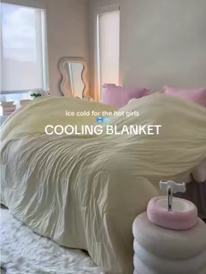 buttery yellow icy cold blankets make this hot sleeper very happy 🤌🧈✨ @Bedsure @Bedsure US Local #coolingblanket #coolingblankets #coolingbedding #bedding #hometok 