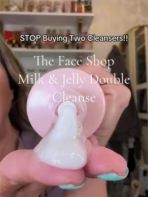 Why are we still using two cleansers when one tube can do both?  This Milk & Jelly Double Cleanser from The Face Shop combines a cleansing oil and face wash in one step to melt away makeup, SPF, and daily buildup without leaving your skin feeling stripped. Plus, they’re currently including a FREE 4 pack collagen mask gift with purchase!   @The Face Shop US  #thefaceshop #doublecleanse #koreanskincareproducts #kbeauty #koreanskincareroutine
