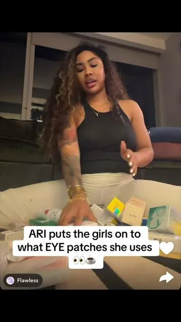 ARI puts the girls on to what EYE patches she uses👀☕️ #ari #drmalexin #eyepatches #fyp #viral 