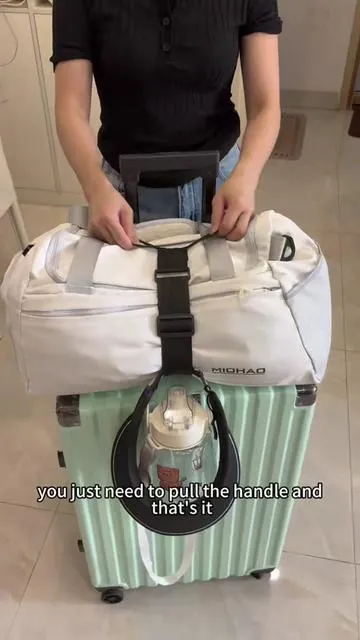 No More chaotic luggage!This strap Lets You carry Multiple Bags Like a pro #TravelHacks#LuggageEssentials#TravelMustHave#PackingTips#TravelGear