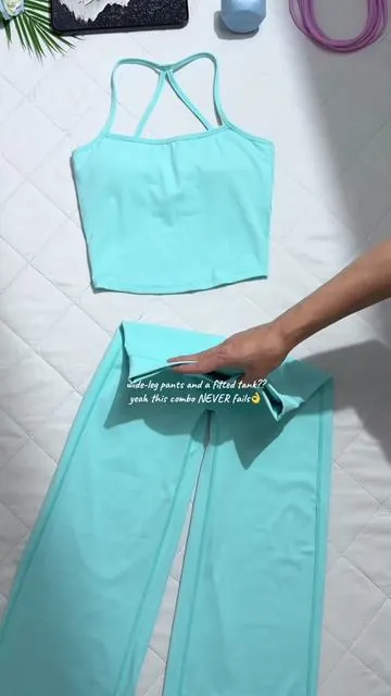 this honestly feels way more expensive than it should#athleisure #soft #summerfit #tanktop #backless #highwaistedpants #sportswear #sportychic #fashioninspo #tiktokshop #spotlightfinds 