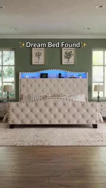 POV: Your dream bed just dropped 🛏️✨ LED lights + charging station?  #BedGoals #HomeDecor #TikTokMadeMeBuyIt #FathersDayGift #Fathersdaygift，#SummerWins #DealsForYouDays#TikTokShopDealsforYouDays #bedframe