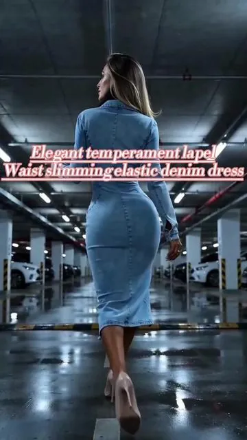 The waist-slimming effect on this dress is a 10/10! Hugs every curve perfectly. 😍💙#denimdress #ootd #chicstyle #dressinspo #curves #foryou #fashiontiktok