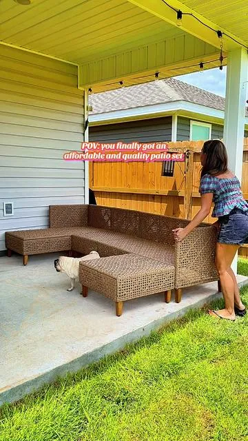Absolutely love my new patio set☀️🩷 #patiomakeover #patiofurniture 
