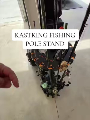 Get your fishing rods in a safe place and on a stand so they won’t get broken. #kastking #fishingrodholder #fishing #rodorganizer #fishinggear 