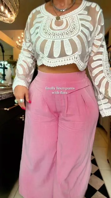 Can actually wear these linen pants with flats👏🏼 perfection for summer @TanmingFashion #linenpants #midsizeoutfits #DealsForYouDays #Summerwins #linenpantsoutfit 