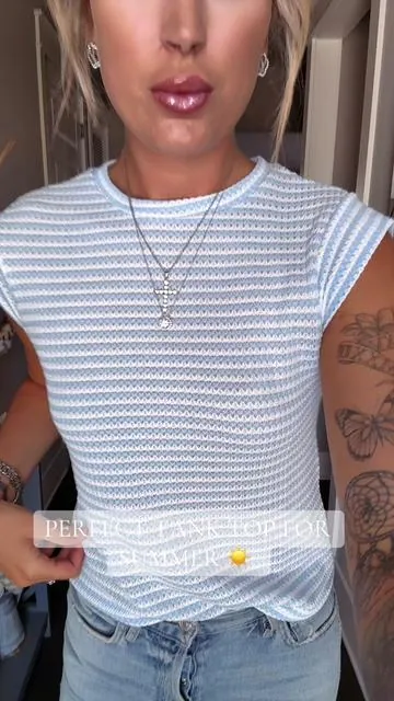 This tank top is leightweight & breathable. Perfect for summer. It is stretchy & so comfortable. It comes in multiple color options go ahead and snag it while it’s ON SALE! ✨ #summerfashion #womensfashion #womenstops #fyp 
