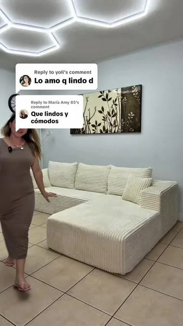 Replying to @María Amy 85 Cloud L Shape Sofa Sofá modular en forma de L con diseño moderno y textura aterciopelada. Amplio, cómodo y perfecto para salas grandes, noches de películas, reuniones familiares y espacios con estilo. #DealsForYouDays #CloudSofa #HomeDecor #LivingRoomIdeas #TikTokShopFinds