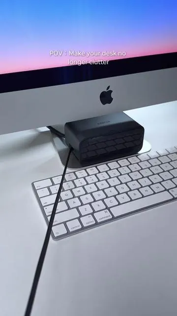 Want a neat and tidy desk? The Anker Nano Charging Station is just what you need! #fastcharging #desksetup #charger#anker #iphonecharging 