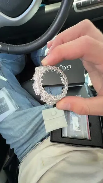 My watch went from boring to bust down #watch #moissanite #luxury #bussdown 