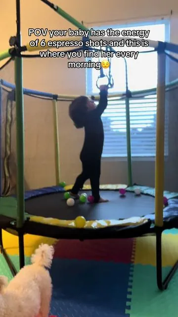 The best way to keep your little ones busy and active every single day #trampoline #minitrampoline #indoortrampoline #kidstrampoline #outdoortrampoline  