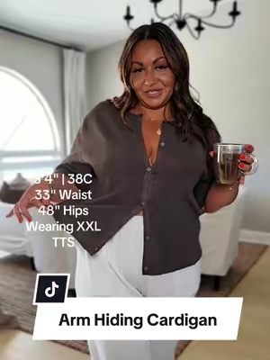 Runs TTS but I sized up for a loose and flowy fit @TanmingFashion  #tanmingfashion #cardigan #curvyfashion #dealsforyoudays #tiktokshopcreatorpicks 