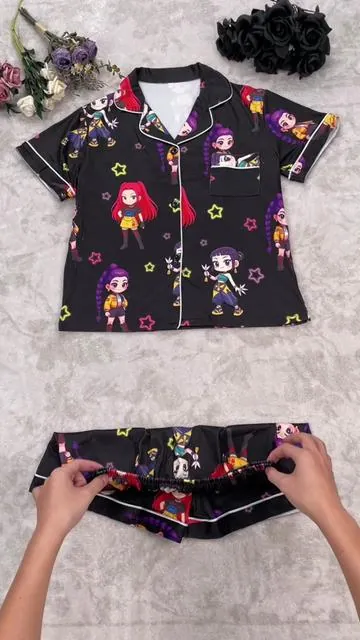⭐ K-pop cuteness overload!#kidsset #pajamaset #cartoonprint #kpopstyle#DealsForYouDays 