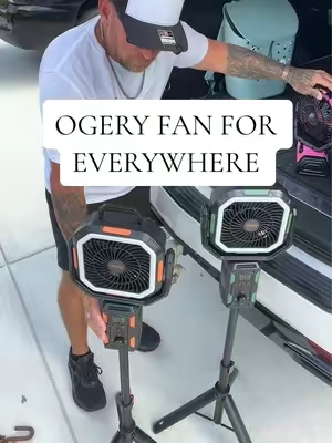 When it gets HOT Out I take this one everywhere with me! #campingessentials #portablefan #campinglife #ledcamping #tentlife 