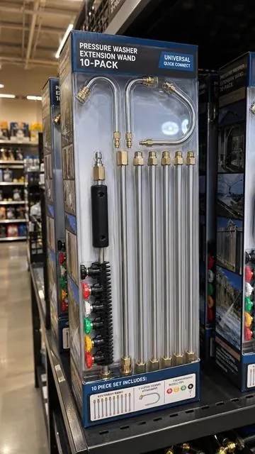 Tired of struggling with outdoor cleaning? This 10-pack pressure washer extension wand kit is your ultimate solution! 💪 With 5 atomization nozzle tips and a special curved rod, you'll reach gutters, roofs, and drainage areas effortlessly. ✨ Get those walls sparkling clean too! Experience efficient cleaning for your home projects. Shop now and power up your wash! #fyp #foryourpage #DealsForYouDays #AIGC #Moras