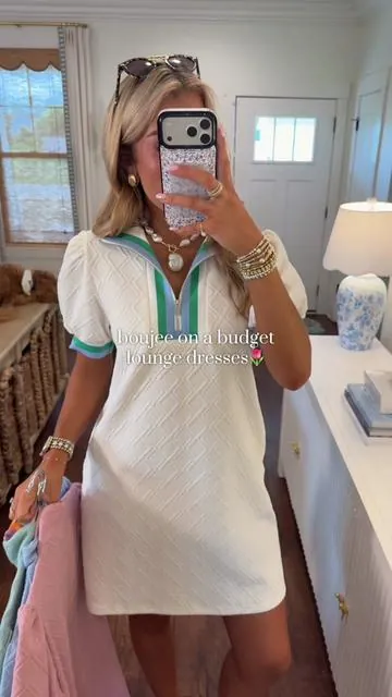 Boutique look on a TikTok budget😍 possibly my favorite elevated lounge dress yet! SO affordable and classy!👒🐚 wearing size M and I'm 5'9! #boujeeonabudget #countryclubaesthetic #coastalgranddaughter #elevatedcasual #summerfashion 